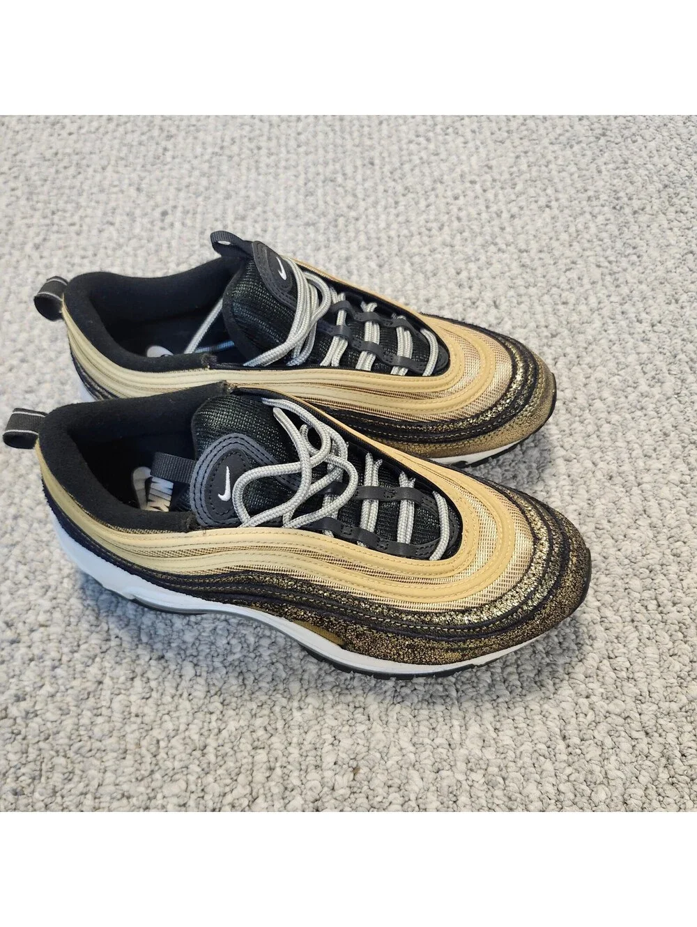 Nike Air Max 97 Golden Gals Women's Gold Black Lace Up Sneakers Size 8.5